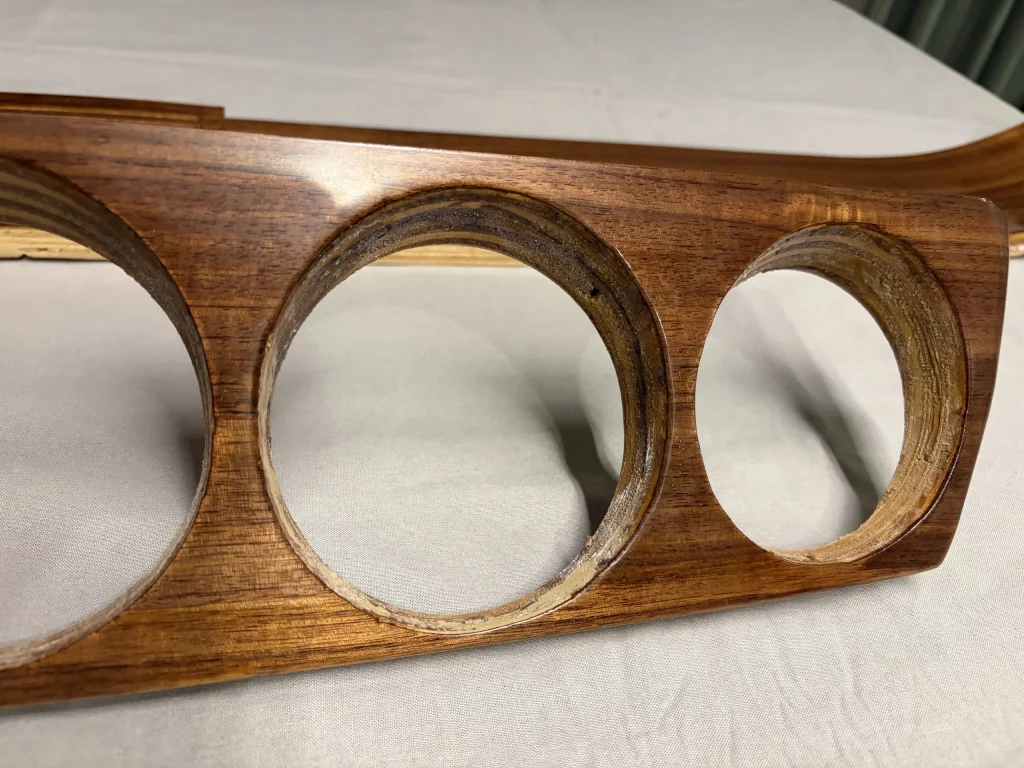 Restored BMW dashboard wood trim