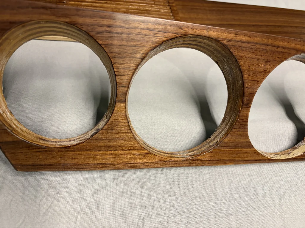 Restored BMW dashboard wood trim