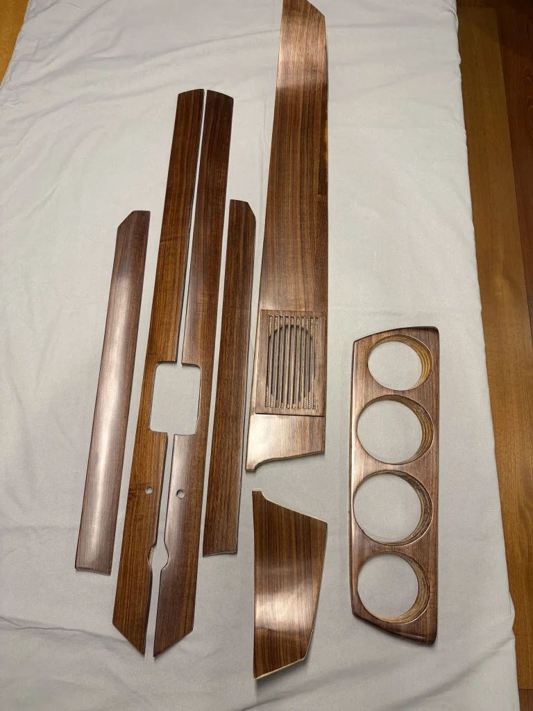 Restored BMW dashboard wood trim