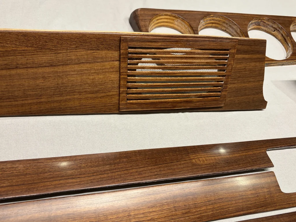 Restored BMW dashboard wood trim