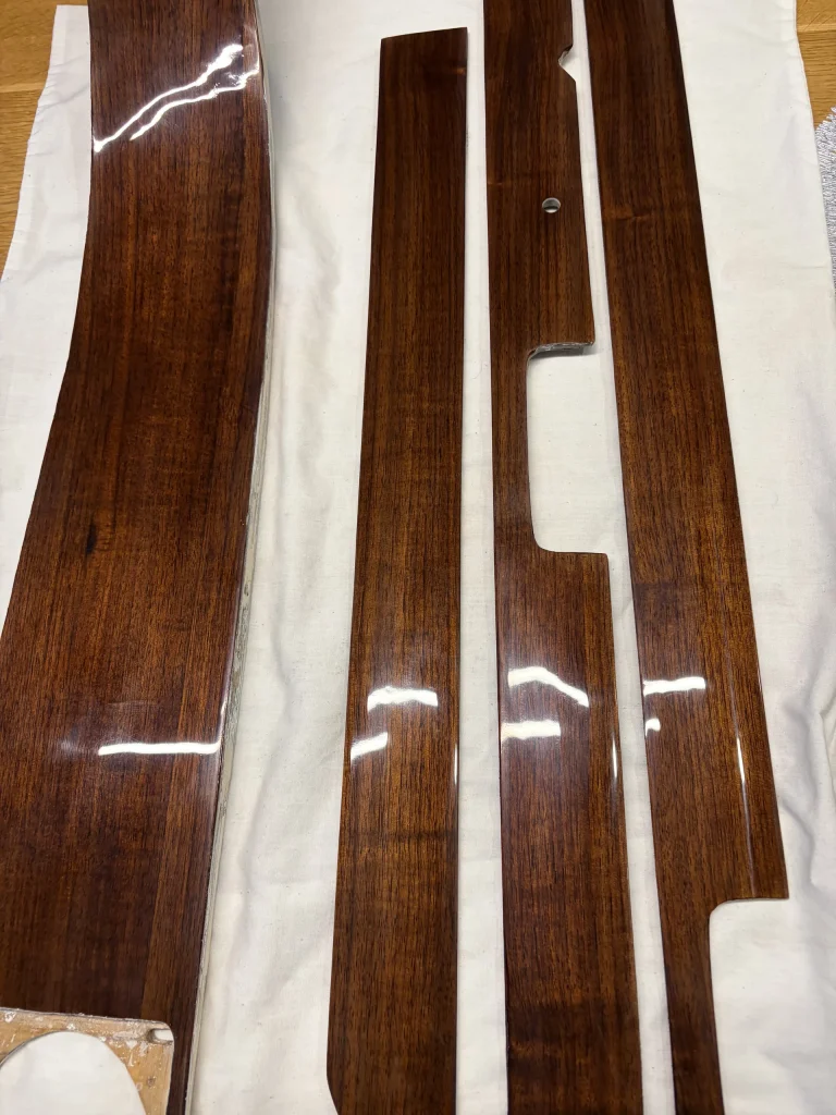 Restored BMW dashboard wood trim