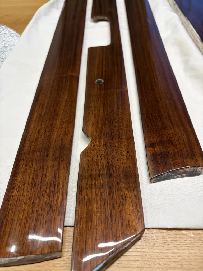 Restored BMW dashboard wood trim