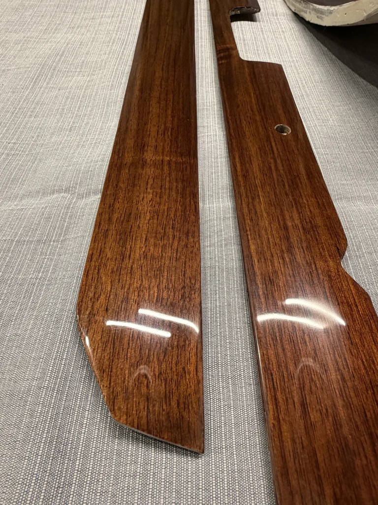Restored BMW dashboard wood trim